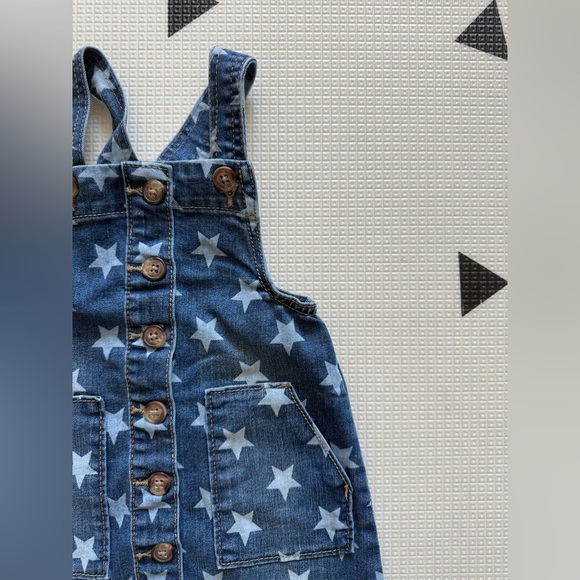 Wonder Nation|Baby girl,toddler Star print Denim Overall Dress (skirtall)•••2T - Picture 2 of 5